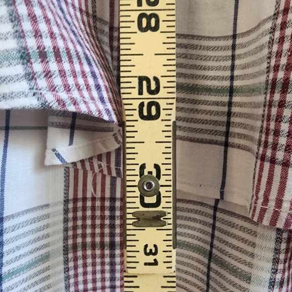 Burberry Mens Button Up Shirt Long Sleeve Plaid Collared Preppy White Red Size L - Picture 8 of 8